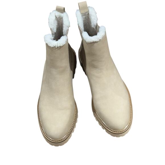 J. Crew Synthetic Upper Lug-Sole Chelsea Boots Round Toe Natural Size 9.5 NWOB - Picture 8 of 12